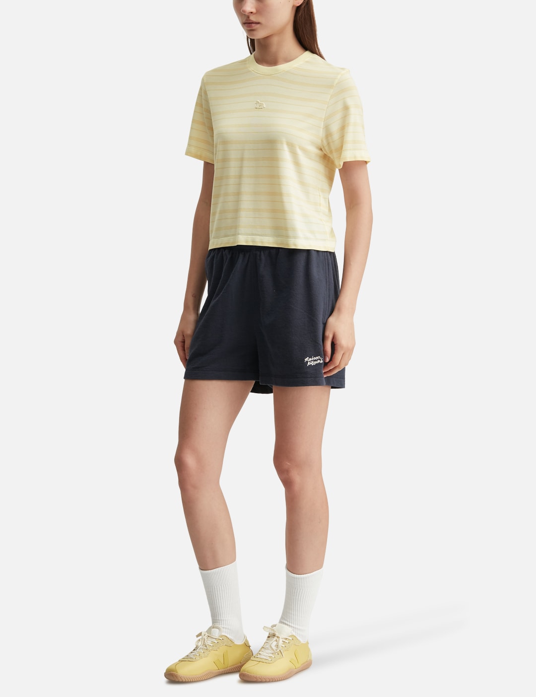 Maison Kitsune メゾン・キツネ 【本物保証】 Tシャツ ストリート系 レディース Striped Baby T-Shirt