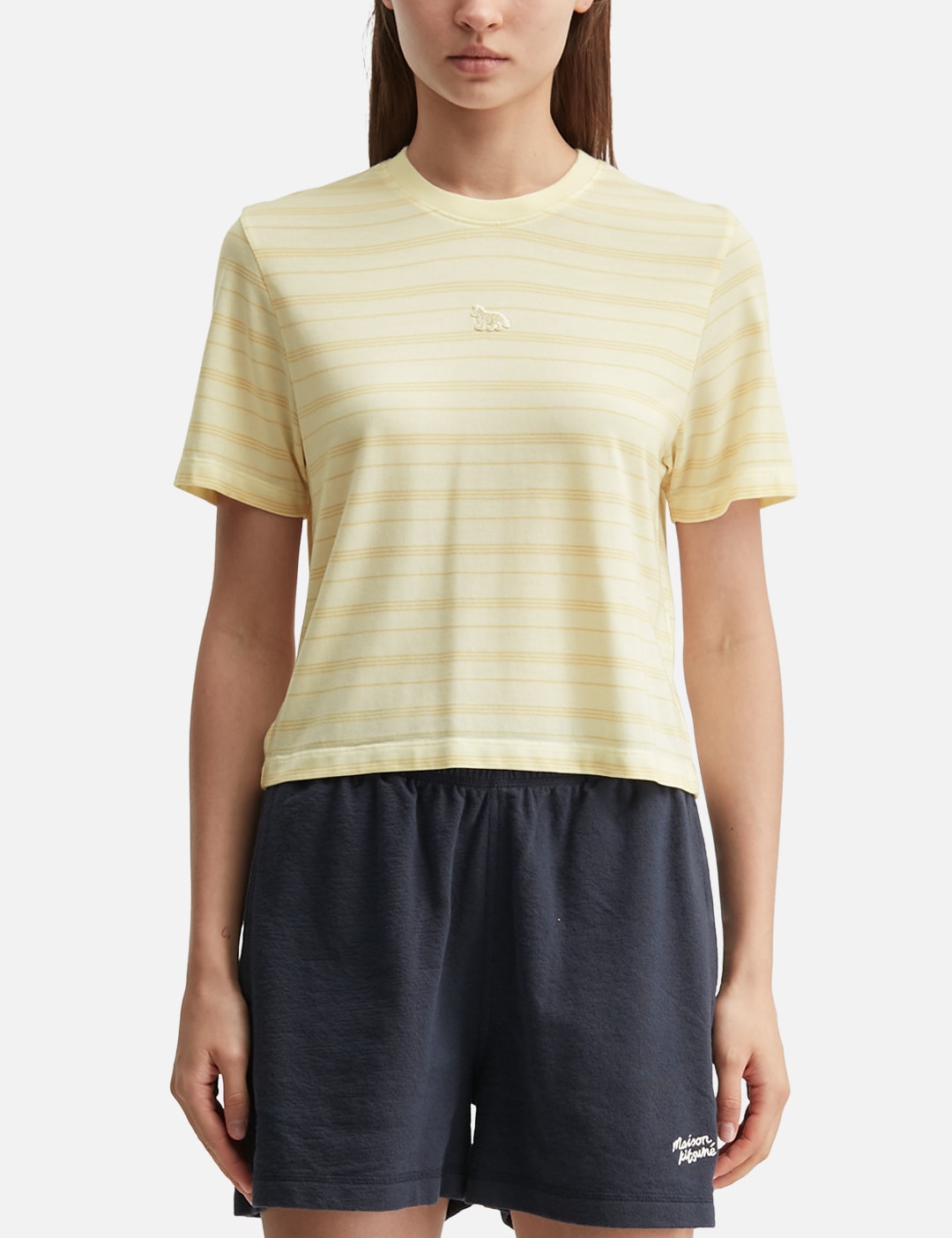 Maison Kitsune メゾン・キツネ 【本物保証】 Tシャツ ストリート系 レディース Striped Baby T-Shirt