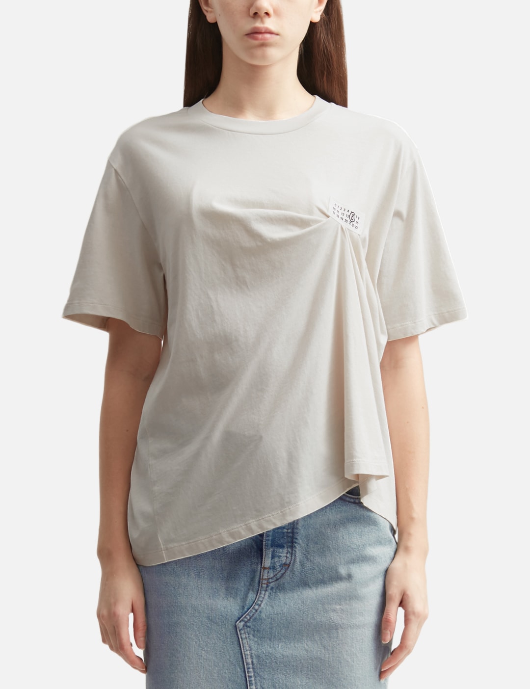 Mm6 Maison Margiela エムエムシックス　メゾン・マルジェラ 【本物保証】 Tシャツ ストリート系 レディース Numeric Logo Draped T-Shirt