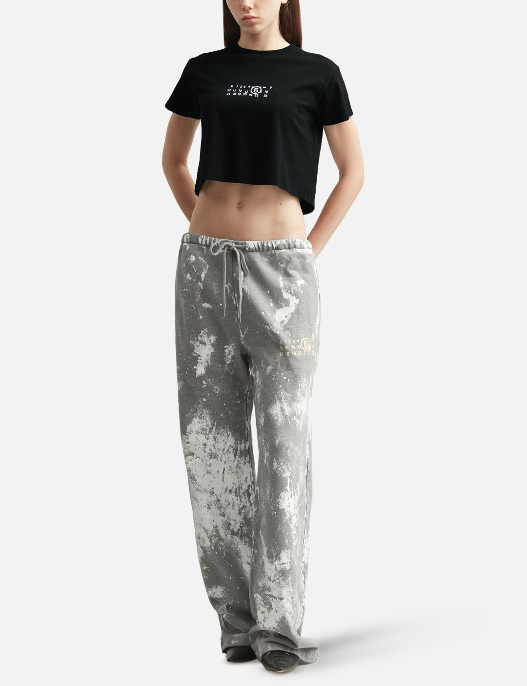 Mm6 Maison Margiela エムエムシックス　メゾン・マルジェラ 【本物保証】 Tシャツ ストリート系 レディース Flipped-Print Overdyed T-Shirt