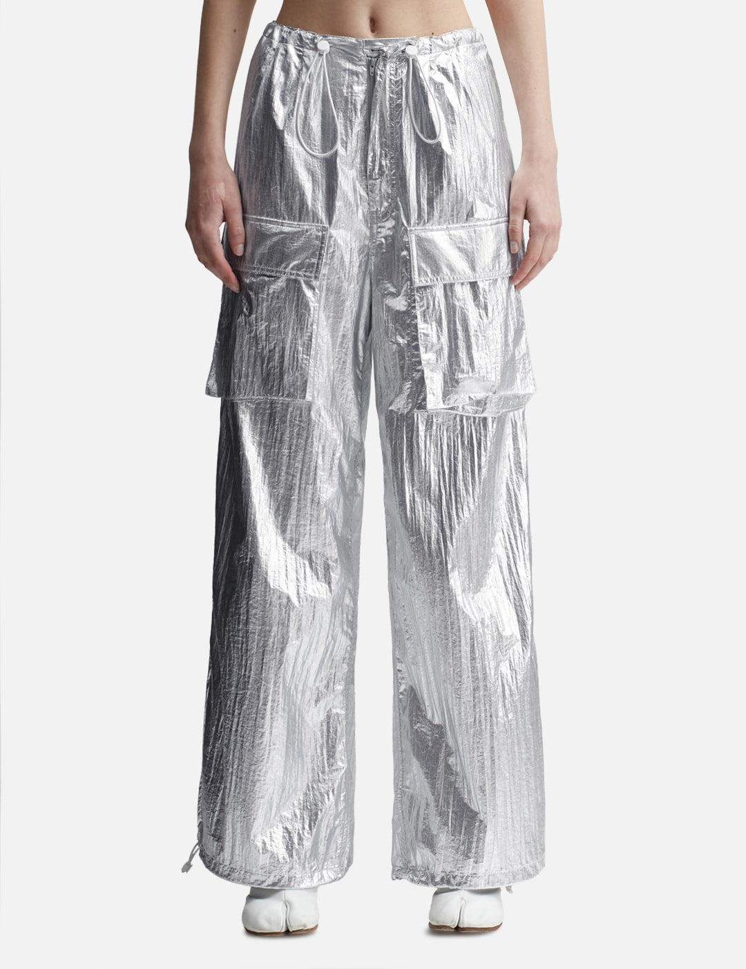 Mm6 Maison Margiela エムエムシックス　メゾン・マルジェラ 【本物保証】 パンツ ストリート系 レディース Silver Tyvek Wide-Leg Trousers