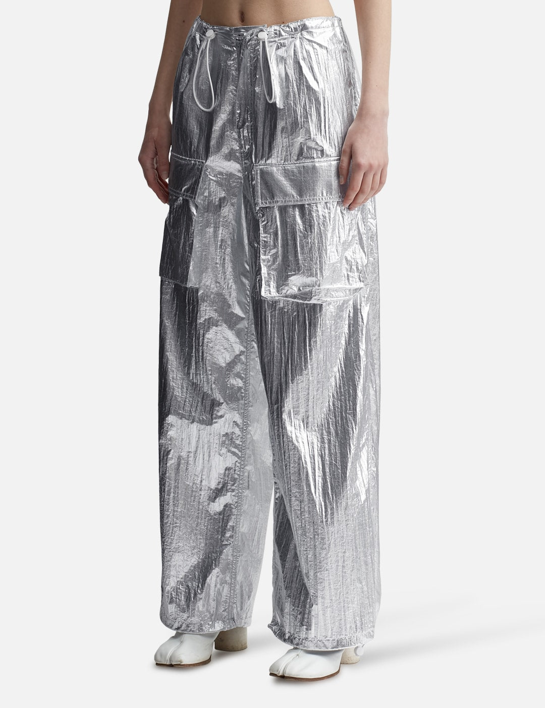 Mm6 Maison Margiela エムエムシックス　メゾン・マルジェラ 【本物保証】 パンツ ストリート系 レディース Silver Tyvek Wide-Leg Trousers