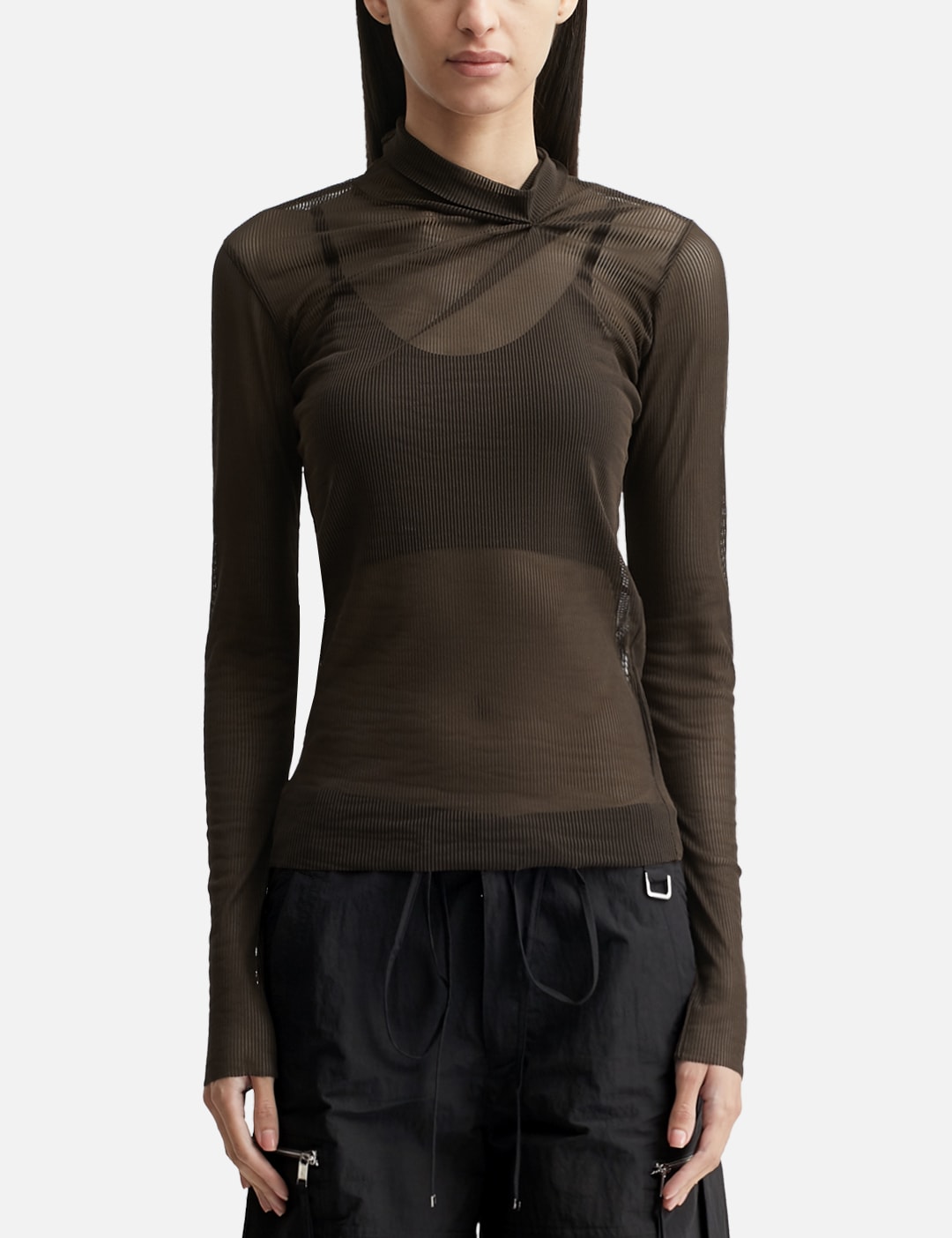 Nache ナチェ 【本物保証】 Tシャツ ストリート系 レディース Pulled Neck Long Sleeve