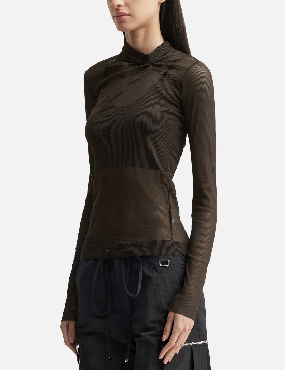 Nache ナチェ 【本物保証】 Tシャツ ストリート系 レディース Pulled Neck Long Sleeve