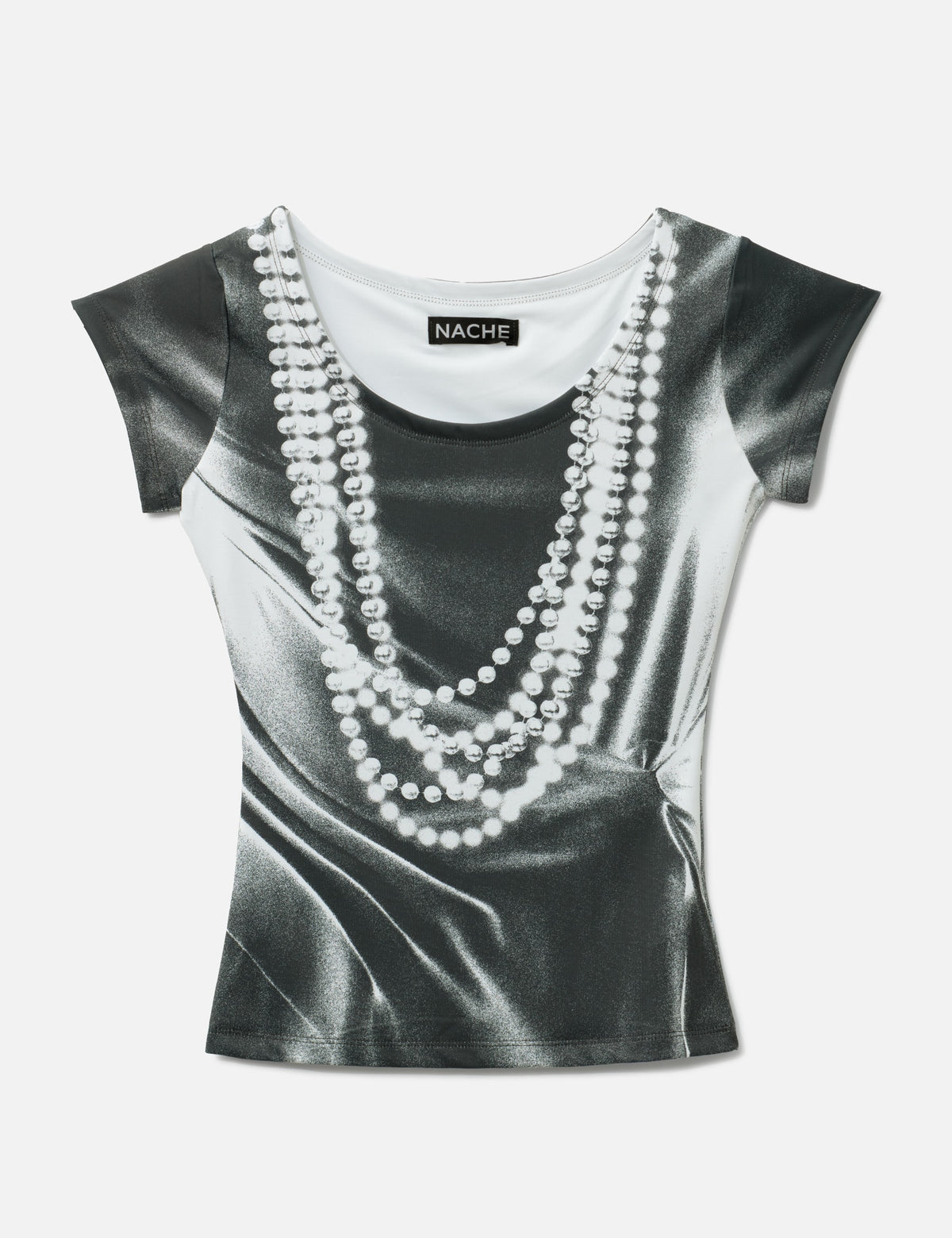 Nache ナチェ 【本物保証】 Tシャツ ストリート系 レディース Pearl Necklace Printed T-Shirt