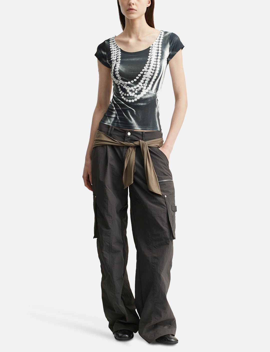 Nache ナチェ 【本物保証】 Tシャツ ストリート系 レディース Pearl Necklace Printed T-Shirt