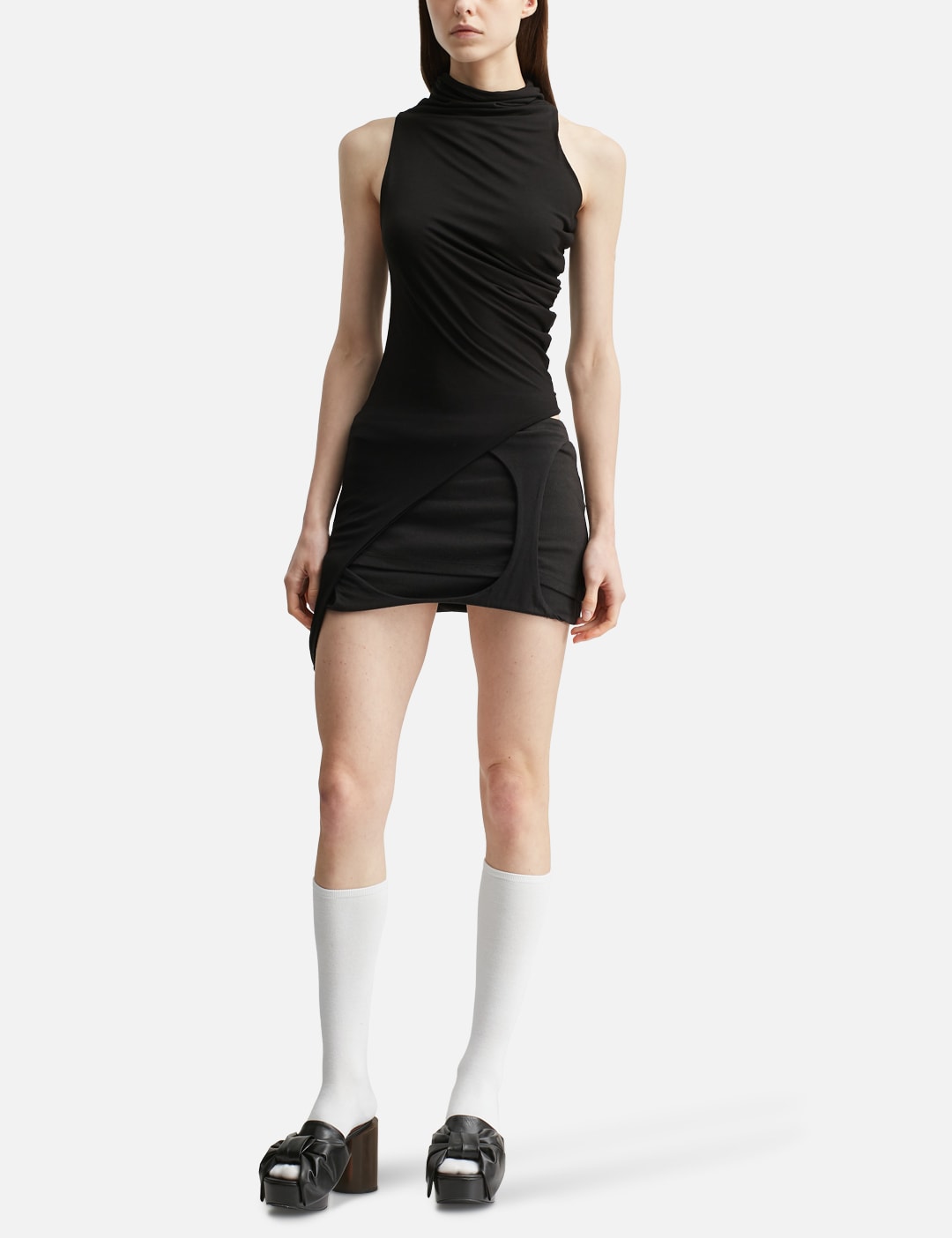 Nache ナチェ 【本物保証】 Tシャツ ストリート系 レディース Asymmetric Draping Sleeveless