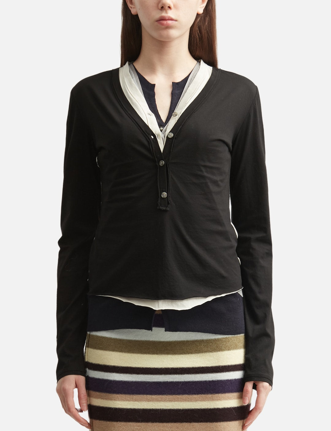 Perverze パーバーズ 【本物保証】 Tシャツ ストリート系 レディース Layered Henley Long T-Shirts