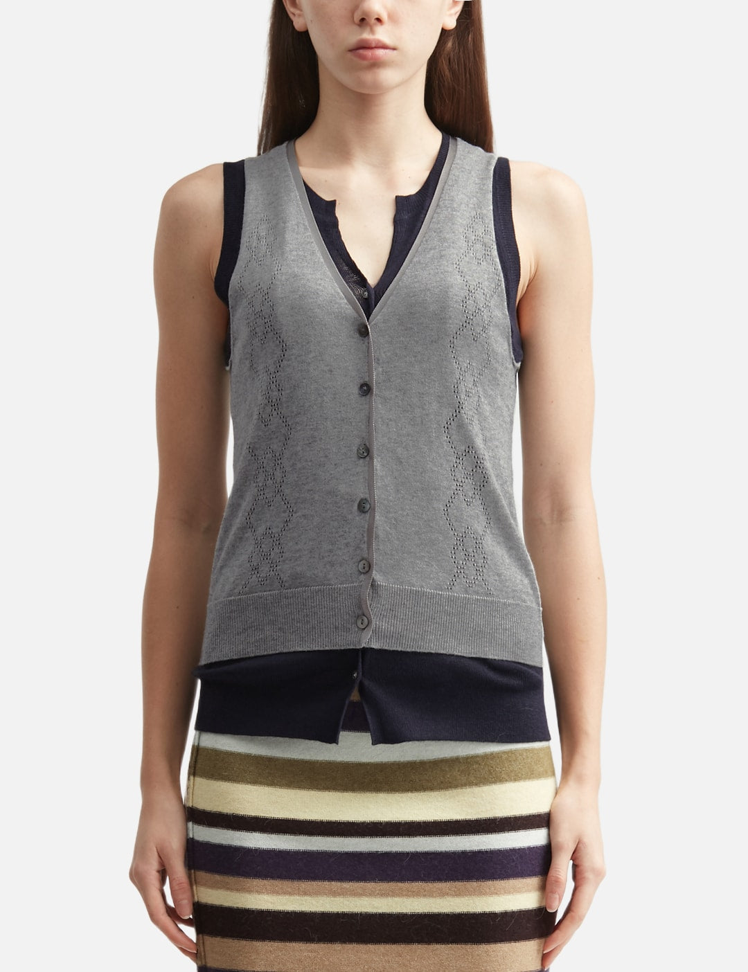 Perverze パーバーズ 【本物保証】 ニット ストリート系 レディース Eyelet Layered Knit Top