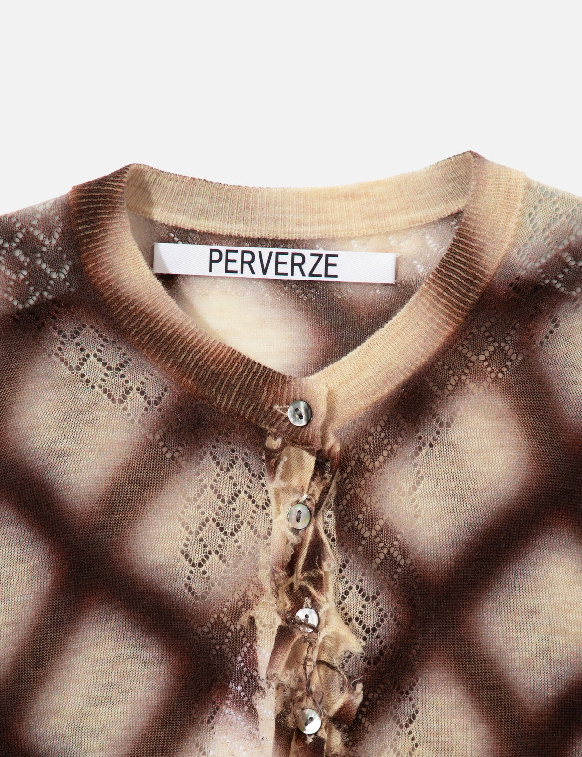 Perverze パーバーズ 【本物保証】 カーディガン ストリート系 レディース Spray-Painted Check Knit Cardigan