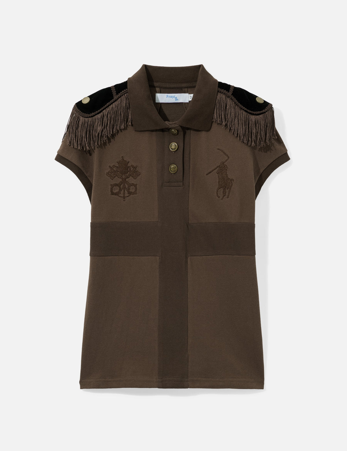 Praying 祈り 【本物保証】 シャツ ストリート系 レディース Epaulette Womens Top Brown