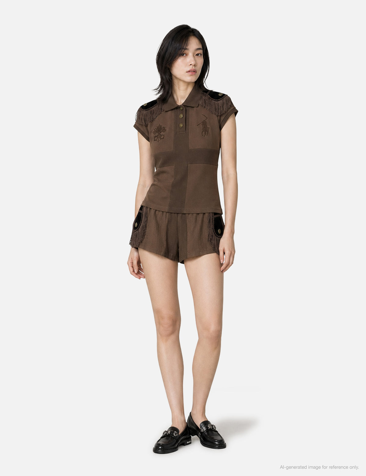Praying 祈り 【本物保証】 シャツ ストリート系 レディース Epaulette Womens Top Brown