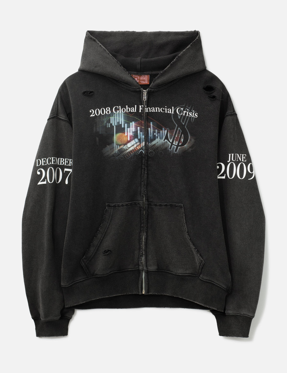 Praying 祈り 【本物保証】 パーカー ストリート系 レディース Financial Crisis Destroyed Hoodie