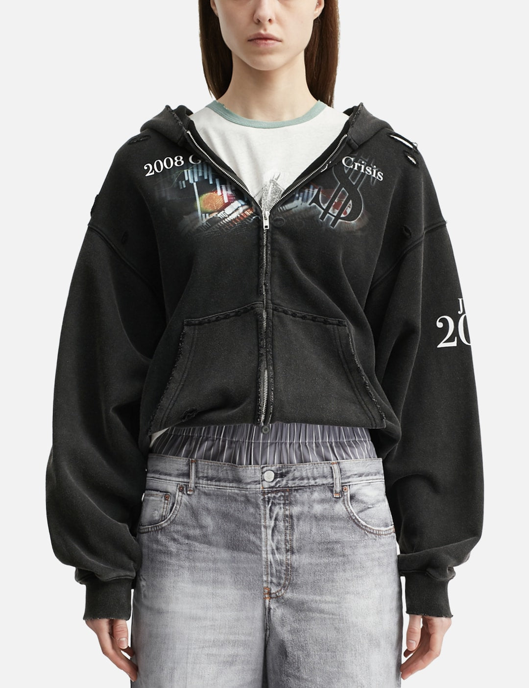 Praying 祈り 【本物保証】 パーカー ストリート系 レディース Financial Crisis Destroyed Hoodie