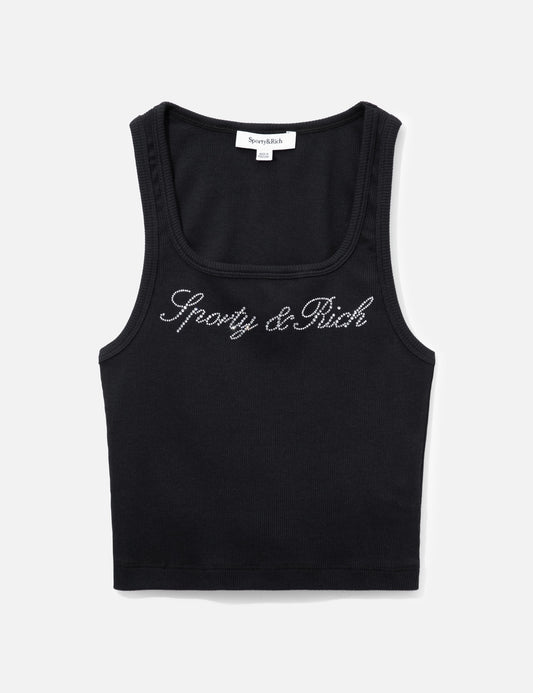 Sporty And Rich スポーティ＆リッチ 【本物保証】 Tシャツ ストリート系 レディース Signature Logo Krystal Tank