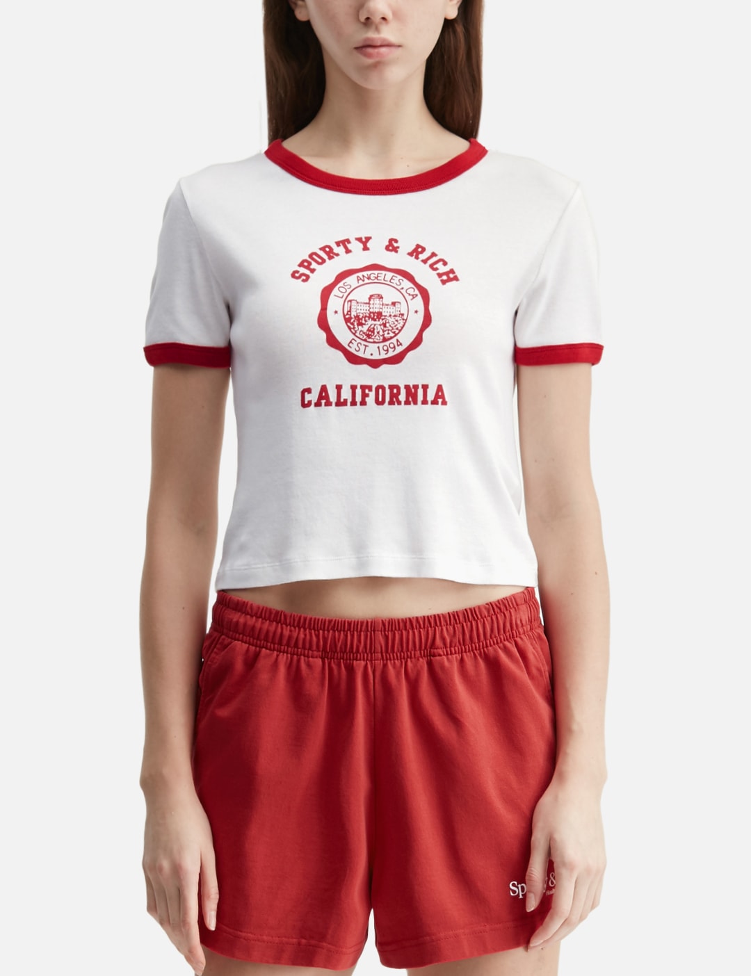 Sporty And Rich スポーティ＆リッチ 【本物保証】 Tシャツ ストリート系 レディース California Emblem Soft Ringer Tee