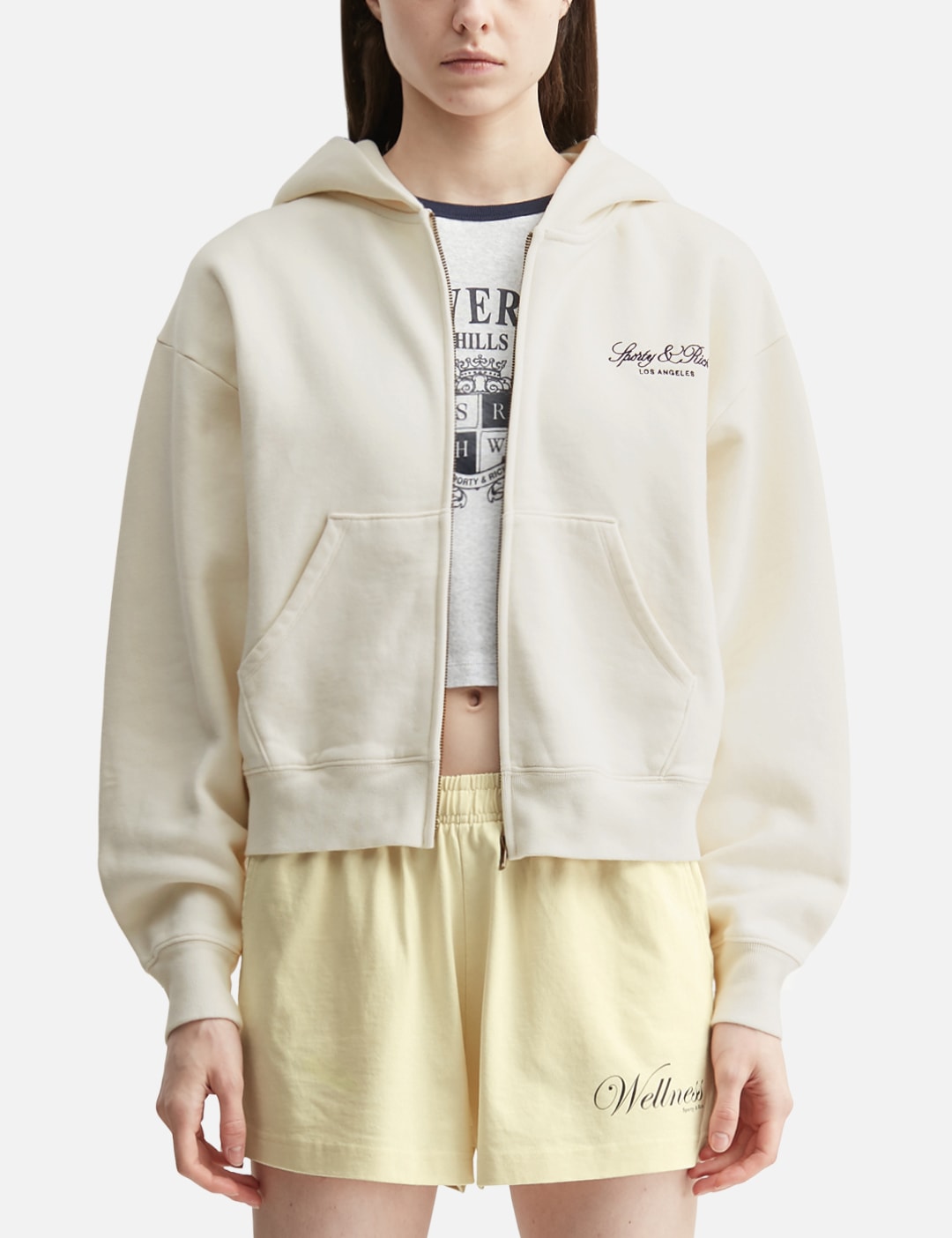 Sporty And Rich スポーティ＆リッチ 【本物保証】 パーカー ストリート系 レディース Vendome LA Embroidered Zip Hoodie