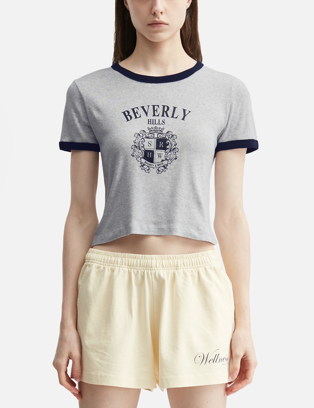 Sporty And Rich スポーティ＆リッチ 【本物保証】 Tシャツ ストリート系 レディース BH Crest Soft Ringer Tee