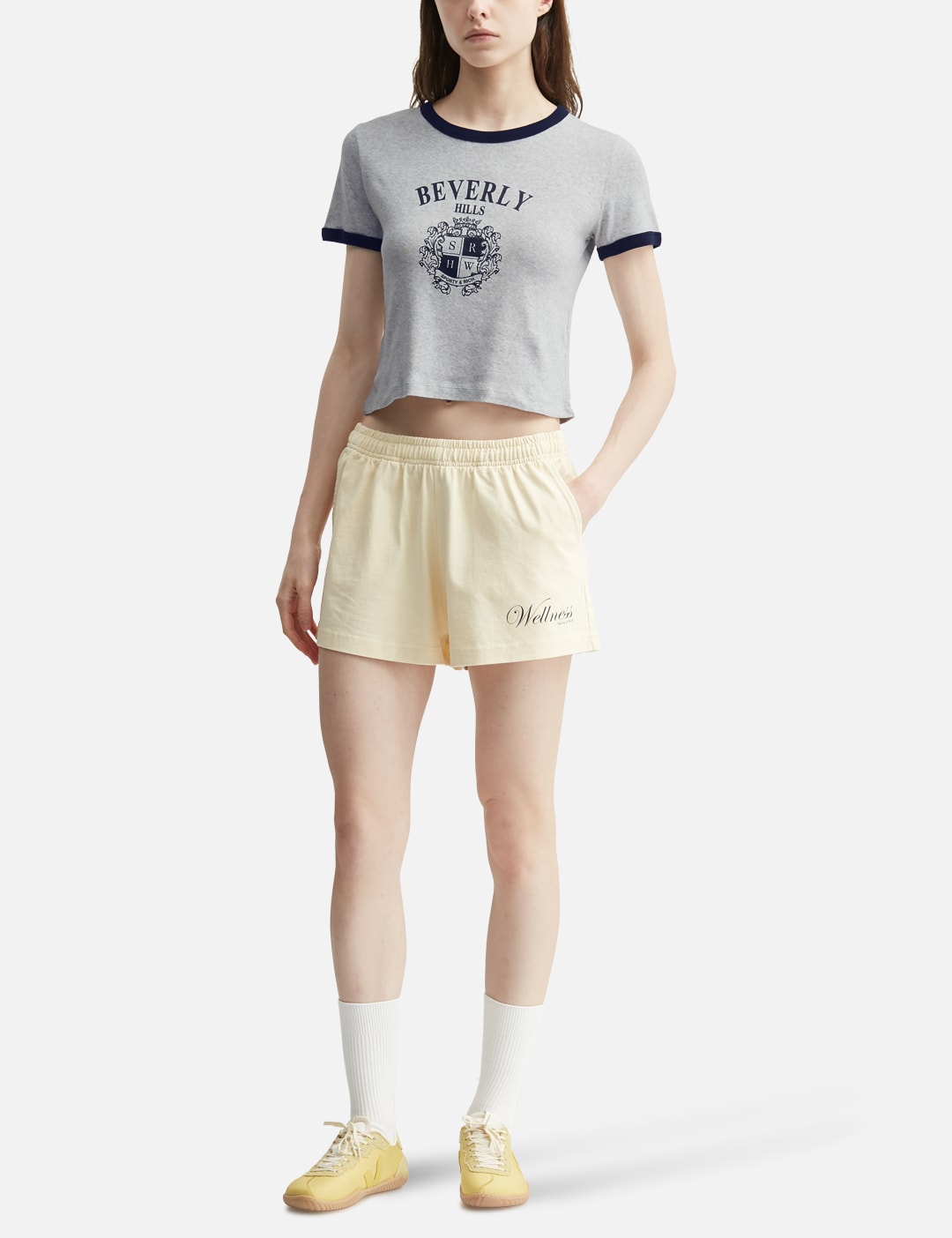 Sporty And Rich スポーティ＆リッチ 【本物保証】 Tシャツ ストリート系 レディース BH Crest Soft Ringer Tee