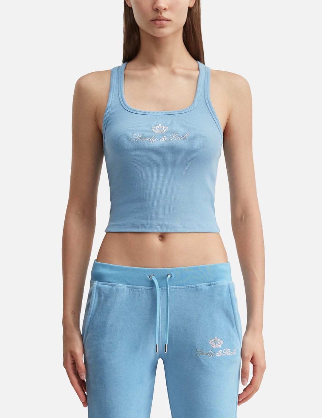 Sporty And Rich スポーティ＆リッチ 【本物保証】 Tシャツ ストリート系 レディース Sporty & Rich X Juicy Couture Crown Ribbed Tank