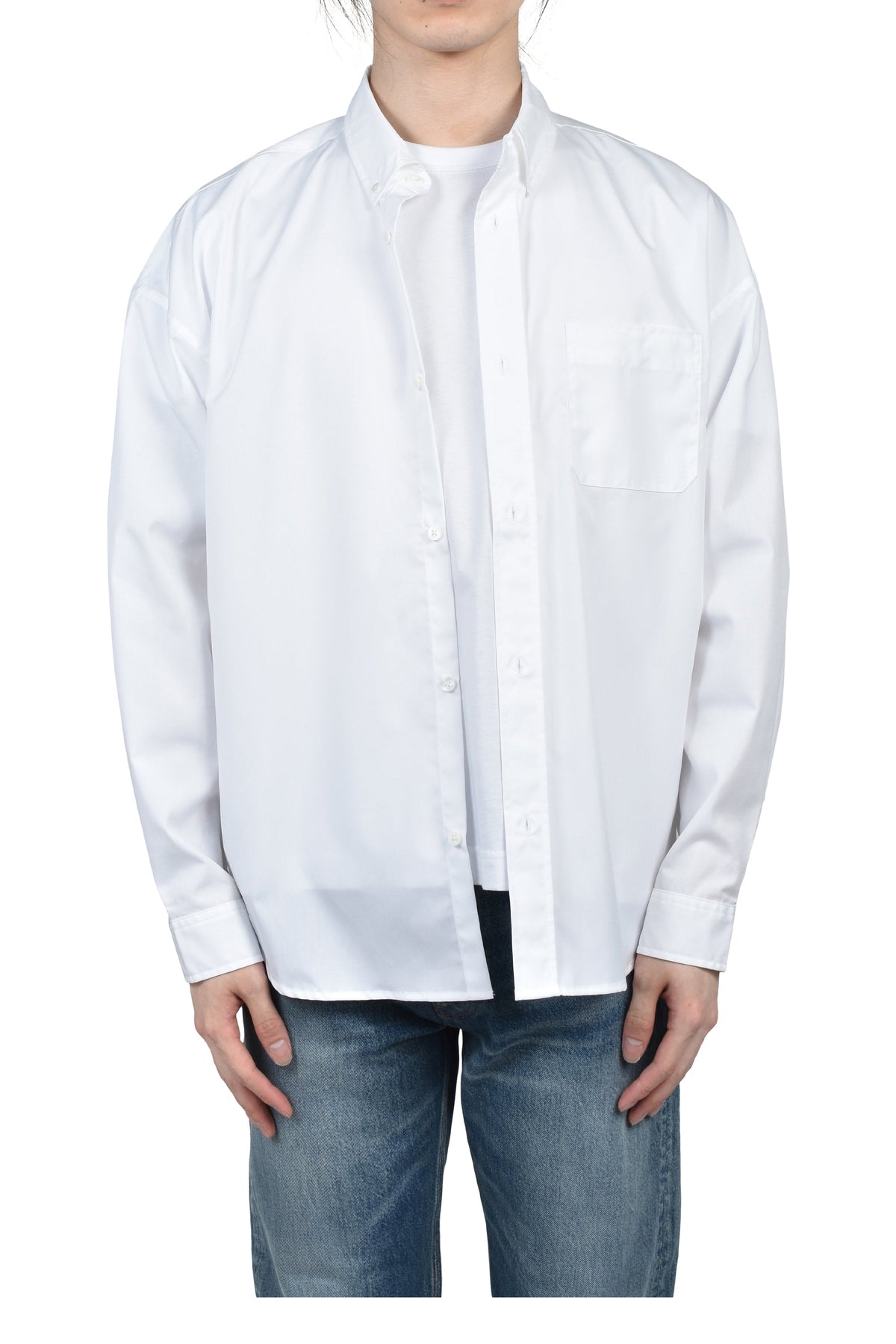Matthew M. Williams マシュー・M・ウィリアムズ【本物保証】 Tシャツ、ストリートスタイル、メンズ  POPLIN BUTTON UP SHIRT / WHT