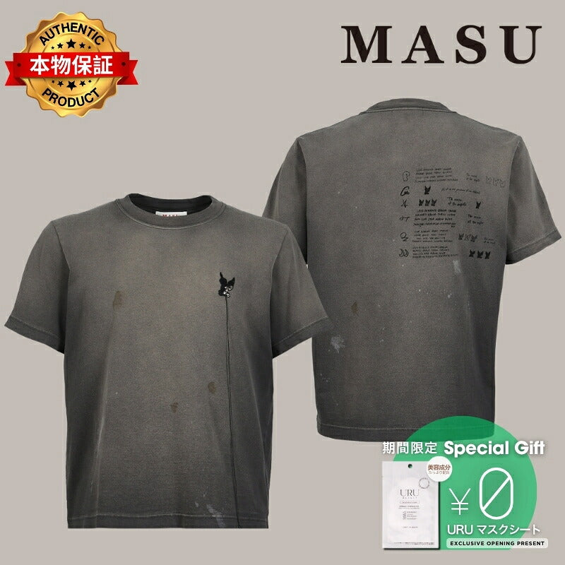 MASU エムエーエスユー 【本物保証】 パーカー、ストリートスタイル、メンズ WASTED BLACK ANGEL T-SHIRT / BLK