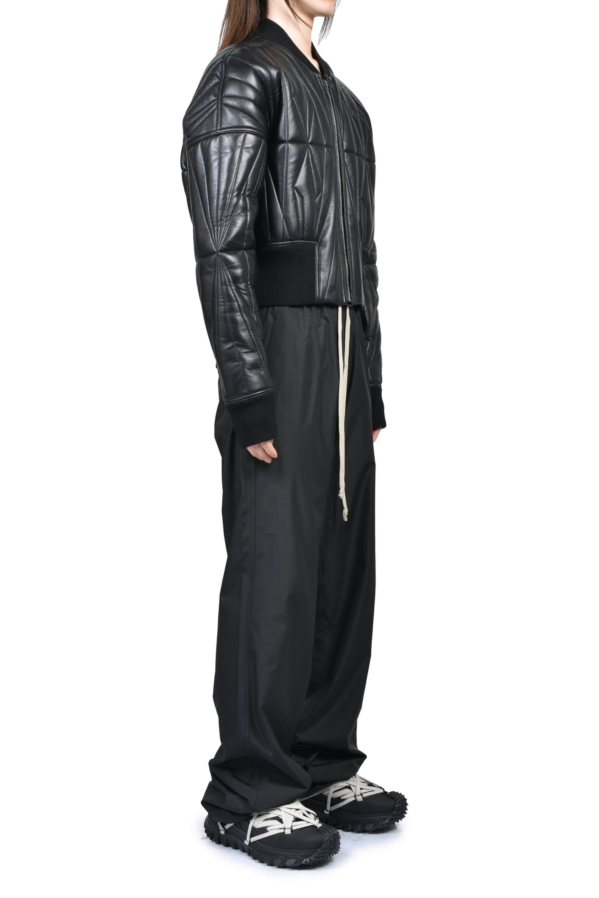 MONCLER + RICK OWENS モンクレール【本物保証】パンツ、ストリートスタイル、メンズ  DRAWSTRING PANTS / BLK