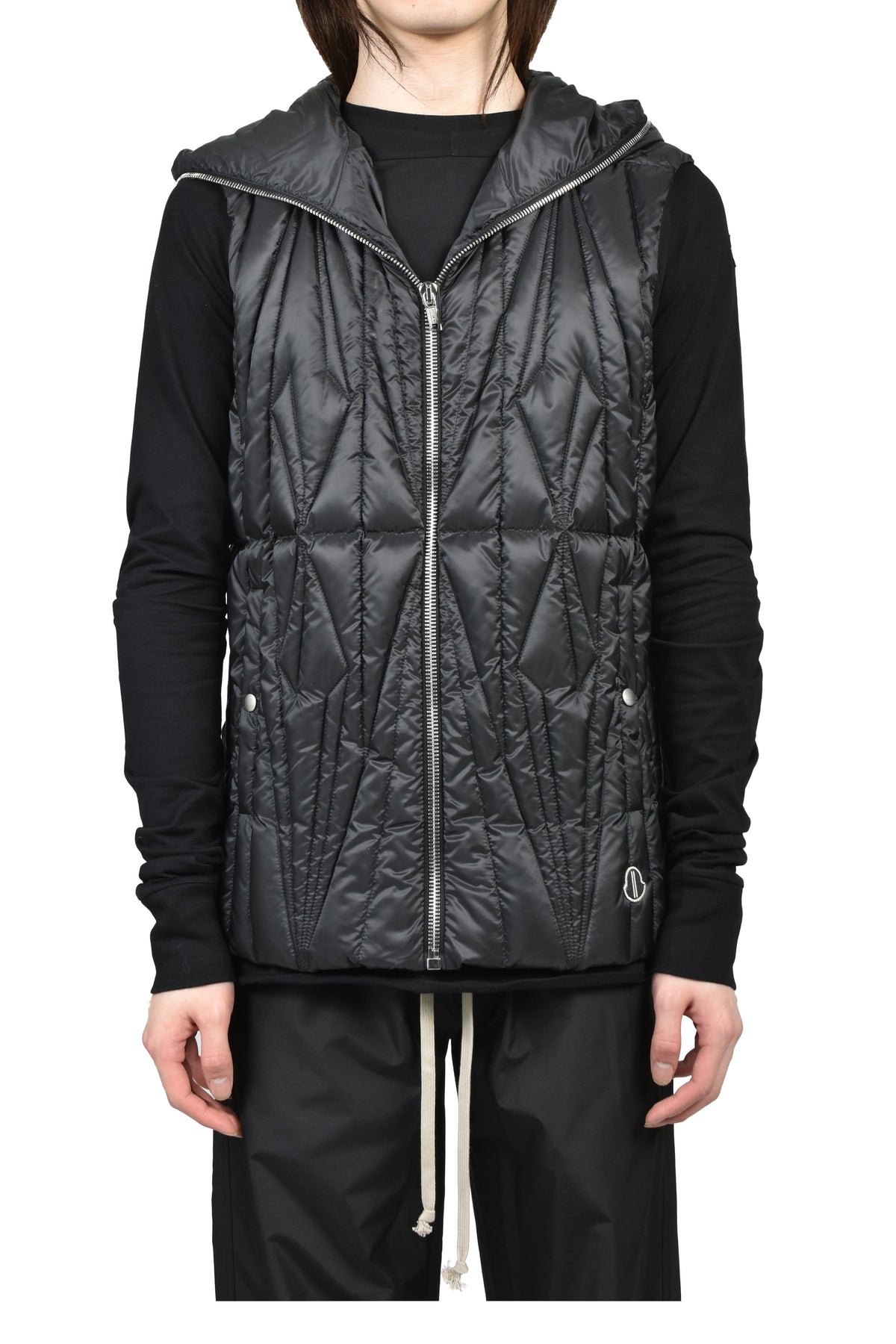 MONCLER + RICK OWENS モンクレール【本物保証】ベスト、ストリートスタイル、メンズGEOCAMO ZIPLOCK VEST / BLK