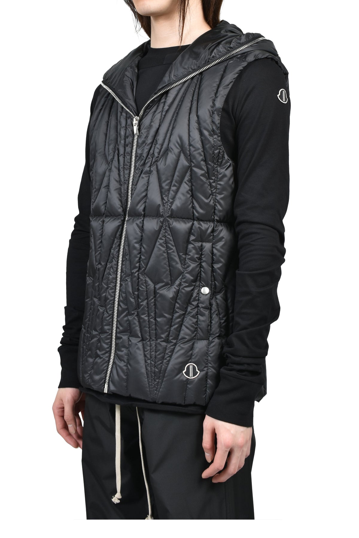 MONCLER + RICK OWENS モンクレール【本物保証】ベスト、ストリートスタイル、メンズGEOCAMO ZIPLOCK VEST / BLK