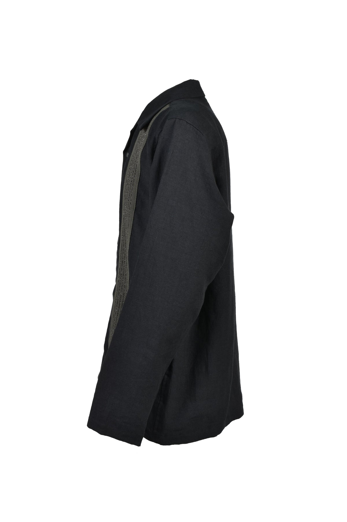 Needles ニードルス 【本物保証】 シャツ ストリート系 メンズ TRACK L/S OPEN COLLAR SHIRT - COTTON LINEN ( 20TH EXCLUSIVE) / BLK
