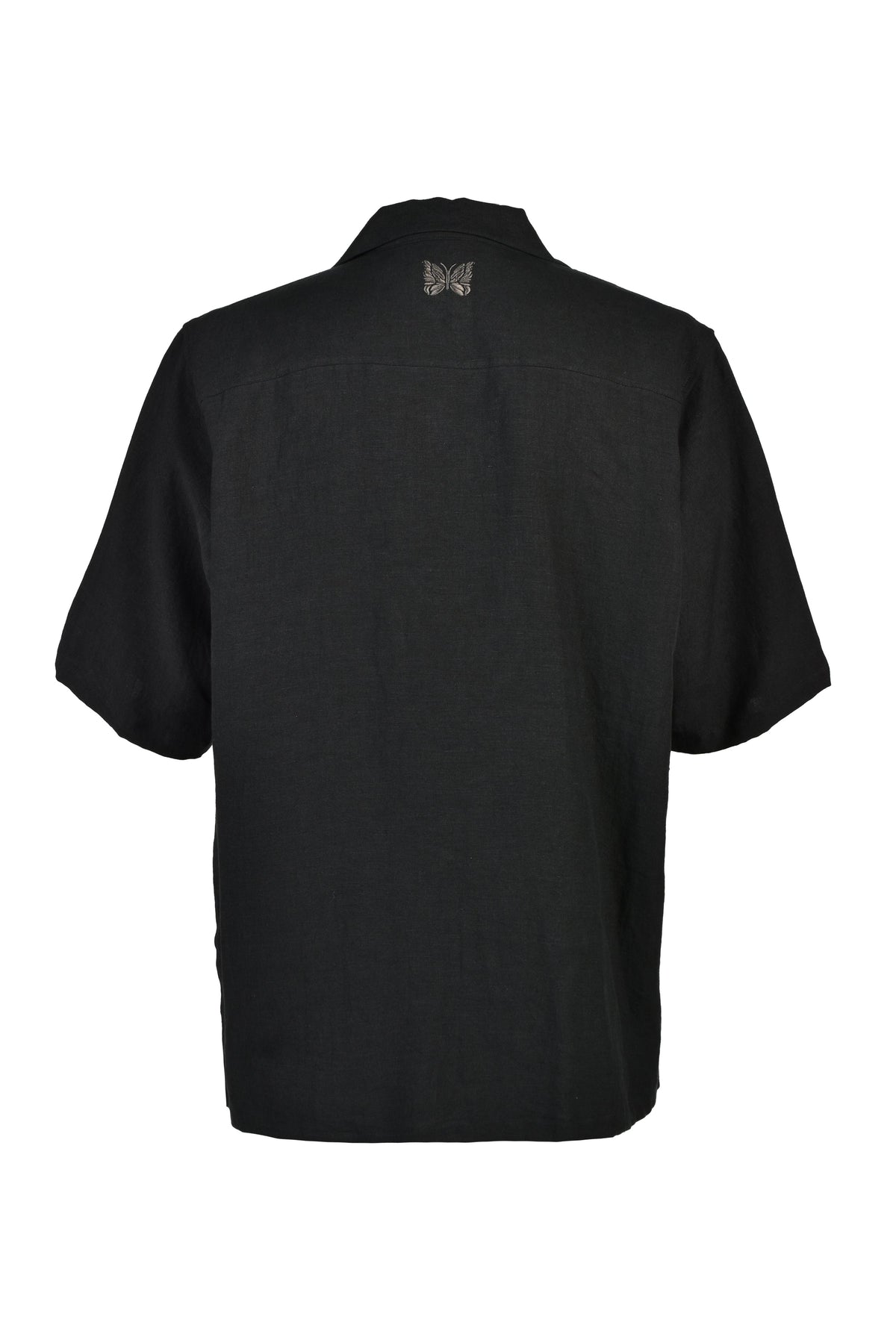 Needles ニードルス 【本物保証】 シャツ ストリート系 メンズ TRACK S/S OPEN COLLAR SHIRT - COTTON LINEN ( 20TH EXCLUSIVE) / BLK
