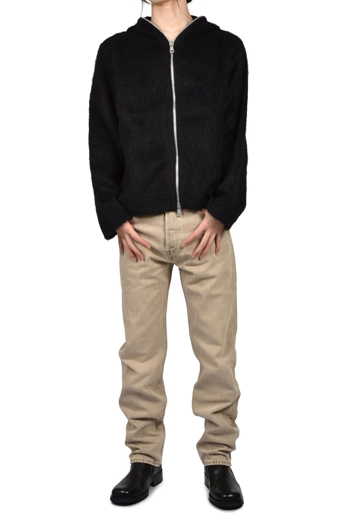 OUR LEGACY アワー レガシー 【本物保証】 ニット ストリート系 メンズ FULL ZIP HOOD / BLK