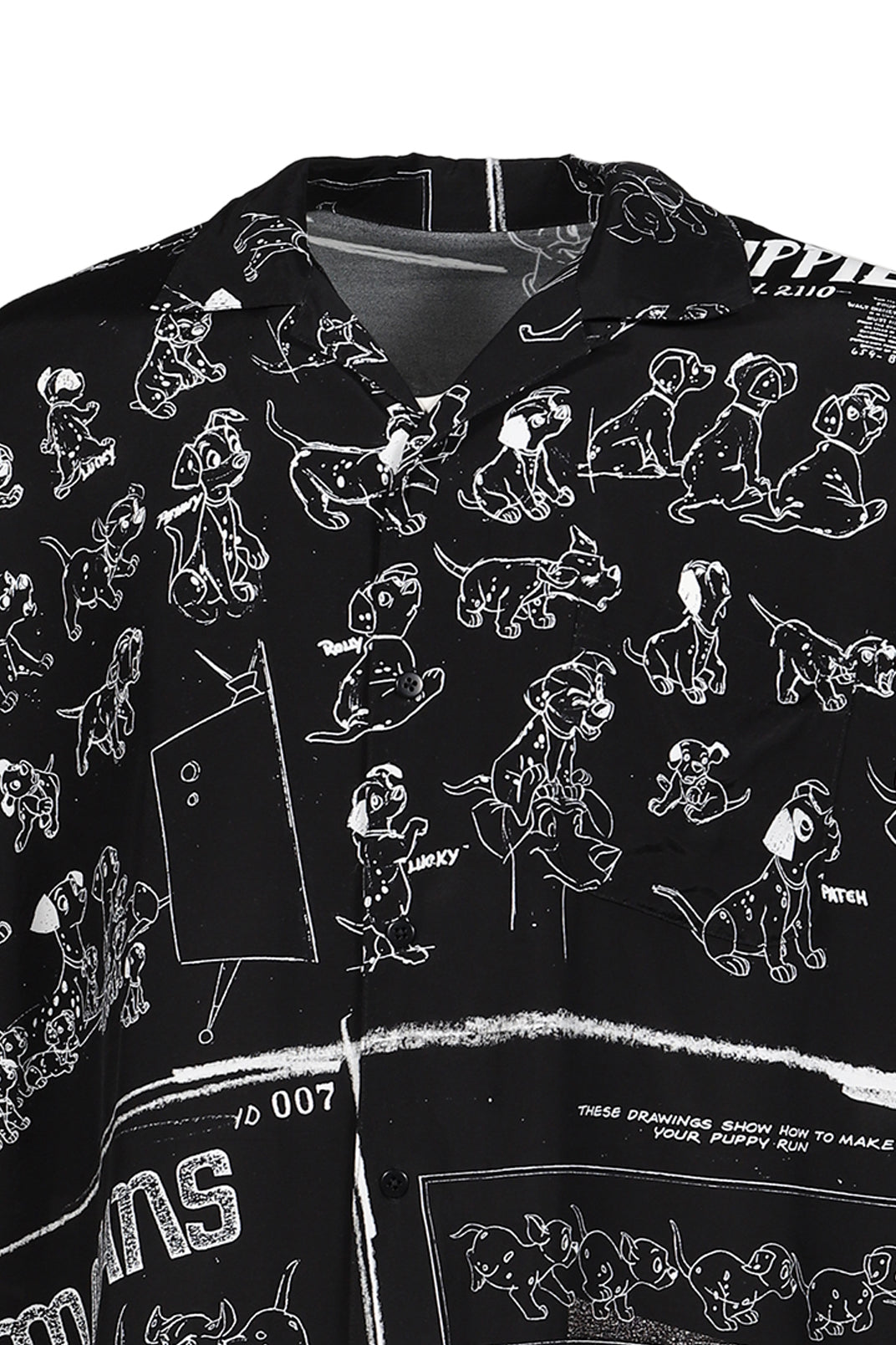 PORTER CLASSIC 【本物保証】 シャツ ストリート系 メンズ DISNEY MS / PC ALOHA COLLECTION ALOHA SHIRT / 101 DALMATIANS / BLK