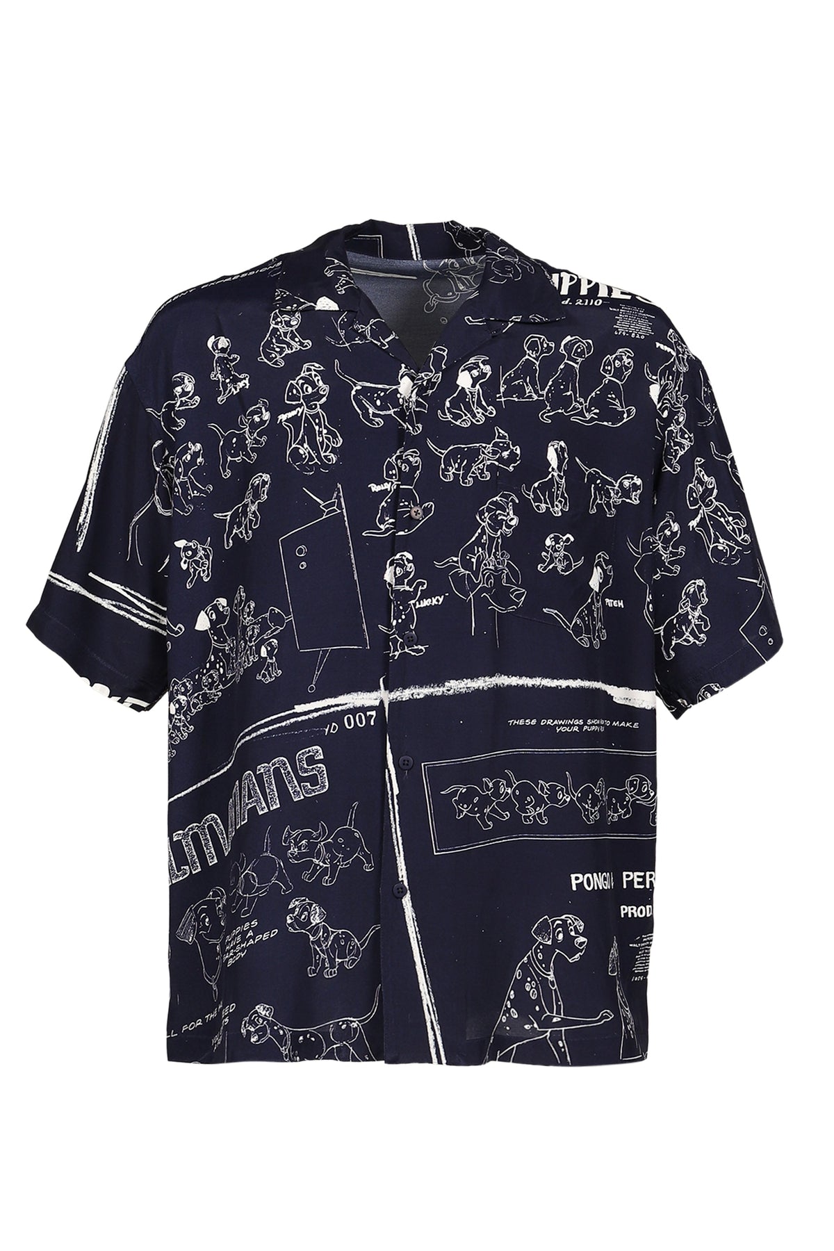 PORTER CLASSIC 【本物保証】 シャツ ストリート系 メンズ DISNEY MS / PC ALOHA COLLECTION ALOHA SHIRT / 101 DALMATIANS / NVY