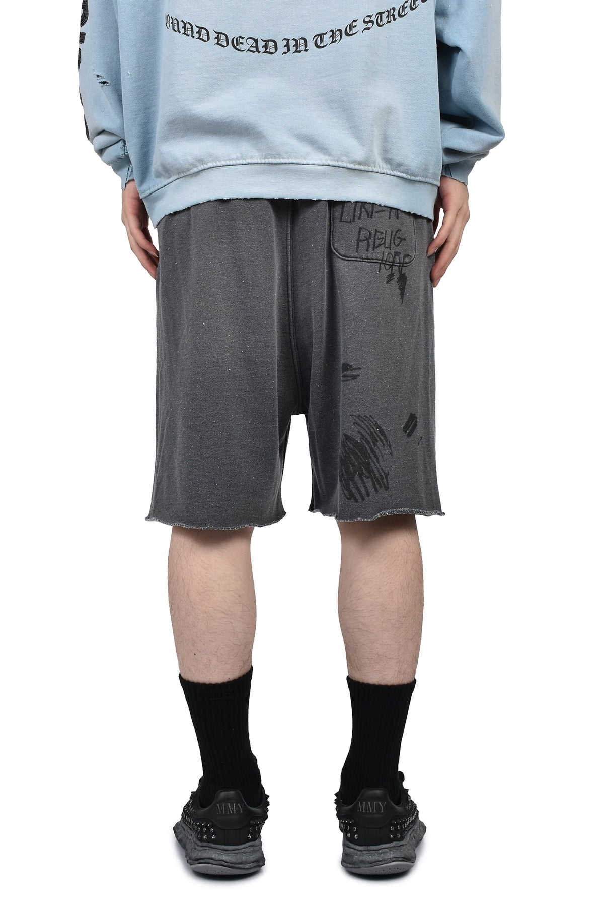 Paly Hollywood  ペイリーハリウッド【本物保証】 スウェットショーツ、ストリートスタイル、メンズ CARRY THE MESSAGE SWEAT SHORT / BLK