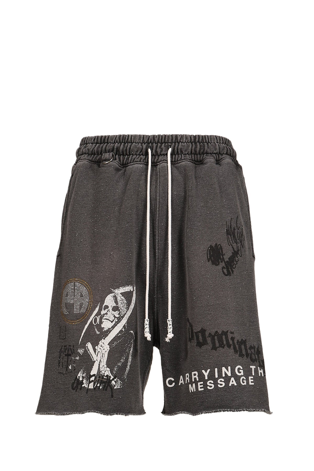 Paly Hollywood  ペイリーハリウッド【本物保証】 スウェットショーツ、ストリートスタイル、メンズ CARRY THE MESSAGE SWEAT SHORT / BLK