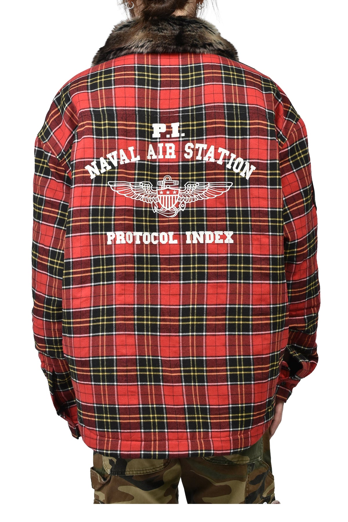 Protocol Index プロトコル一覧 【本物保証】 シャツ ストリート系 メンズ FUR FLANNEL SHIRTS JACKET / RED