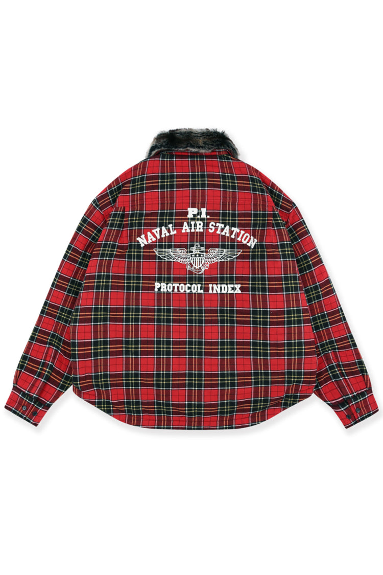 Protocol Index プロトコル一覧 【本物保証】 シャツ ストリート系 メンズ FUR FLANNEL SHIRTS JACKET / RED