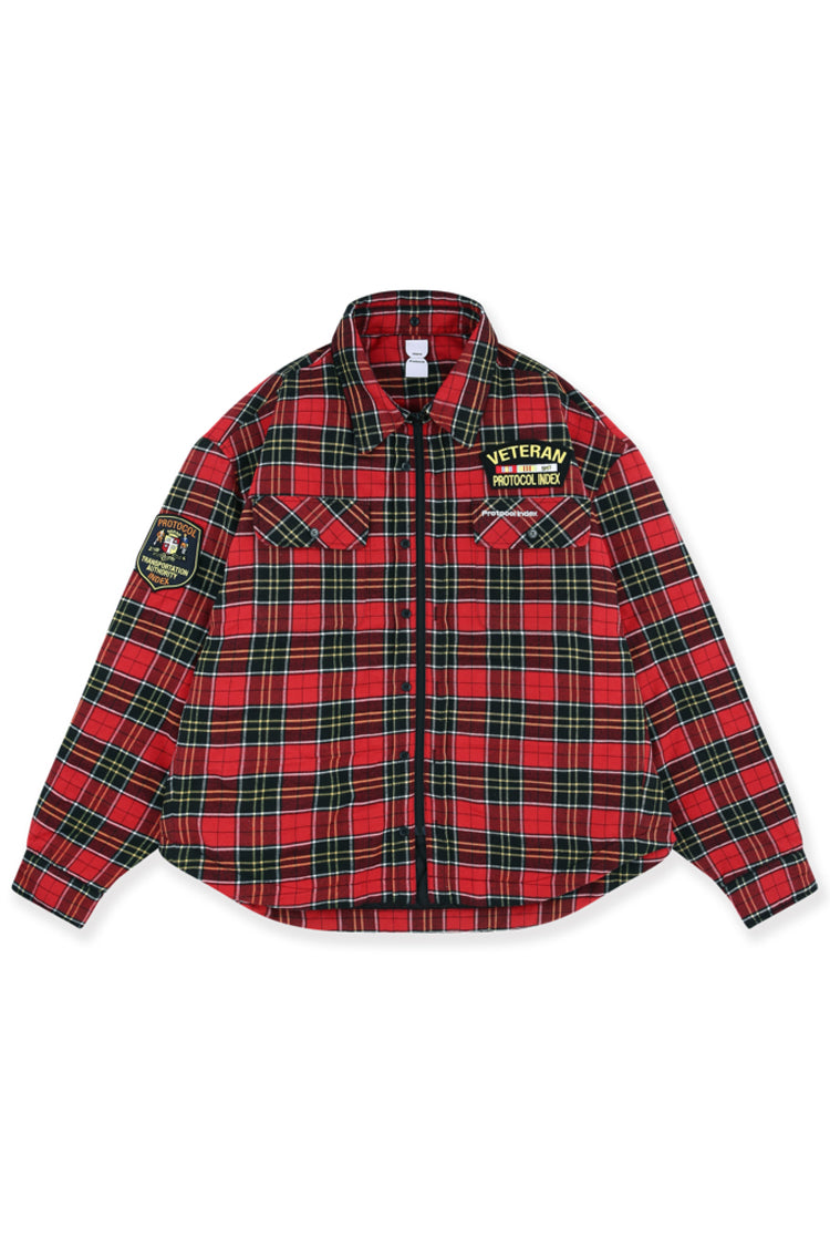 Protocol Index プロトコル一覧 【本物保証】 シャツ ストリート系 メンズ FUR FLANNEL SHIRTS JACKET / RED