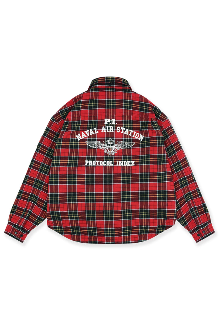 Protocol Index プロトコル一覧 【本物保証】 シャツ ストリート系 メンズ FUR FLANNEL SHIRTS JACKET / RED