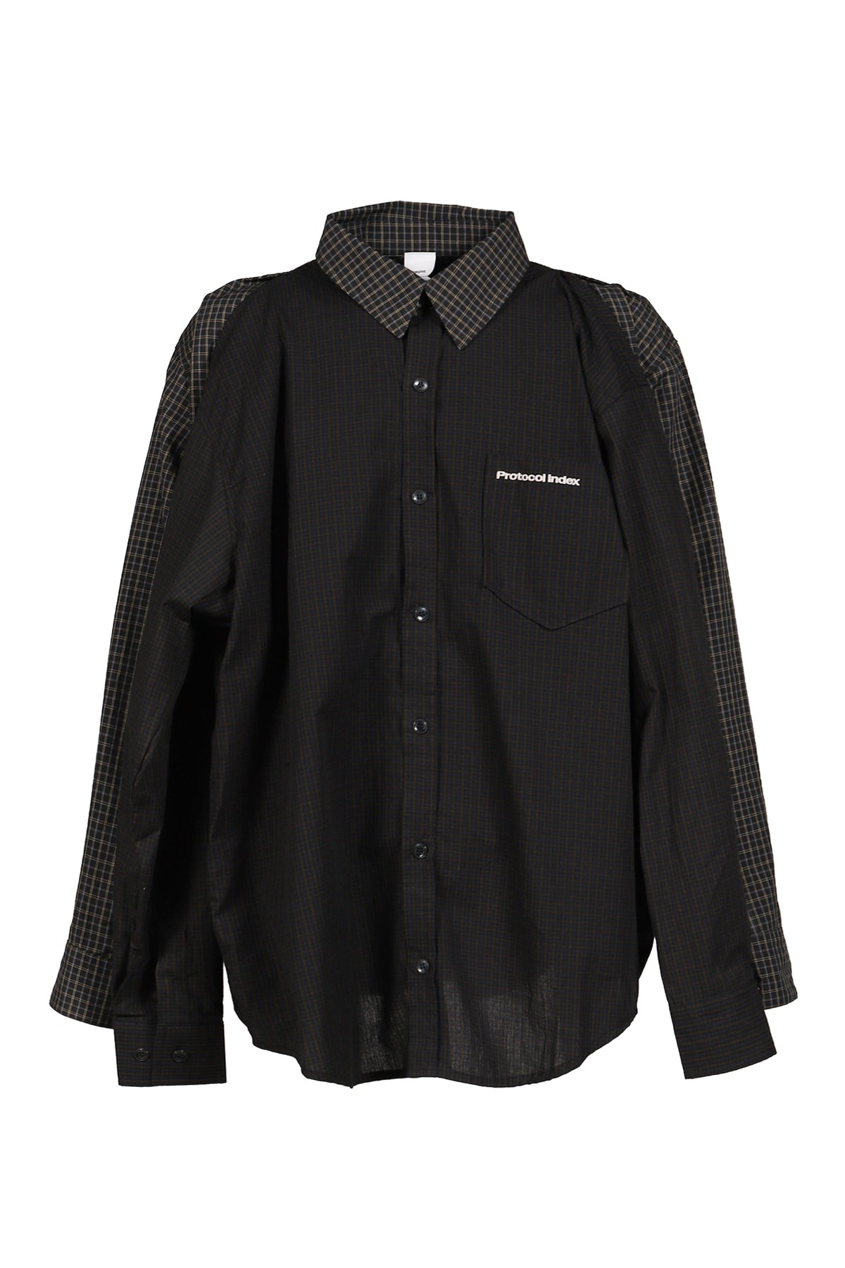 Protocol Index プロトコル一覧 【本物保証】 シャツ ストリート系 メンズ FOUR HANDS CHECK SHIRTS / BLK