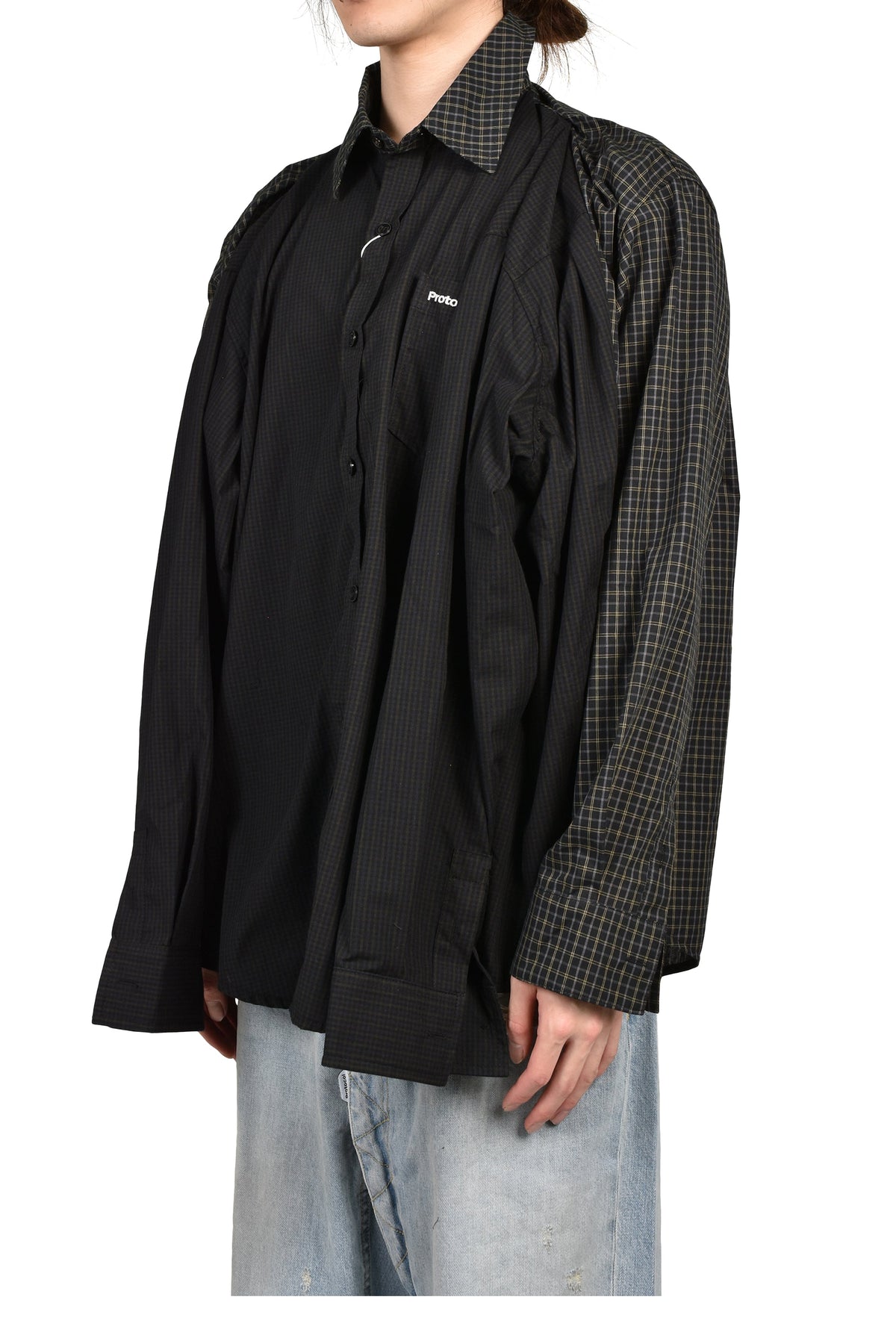 Protocol Index プロトコル一覧 【本物保証】 シャツ ストリート系 メンズ FOUR HANDS CHECK SHIRTS / BLK