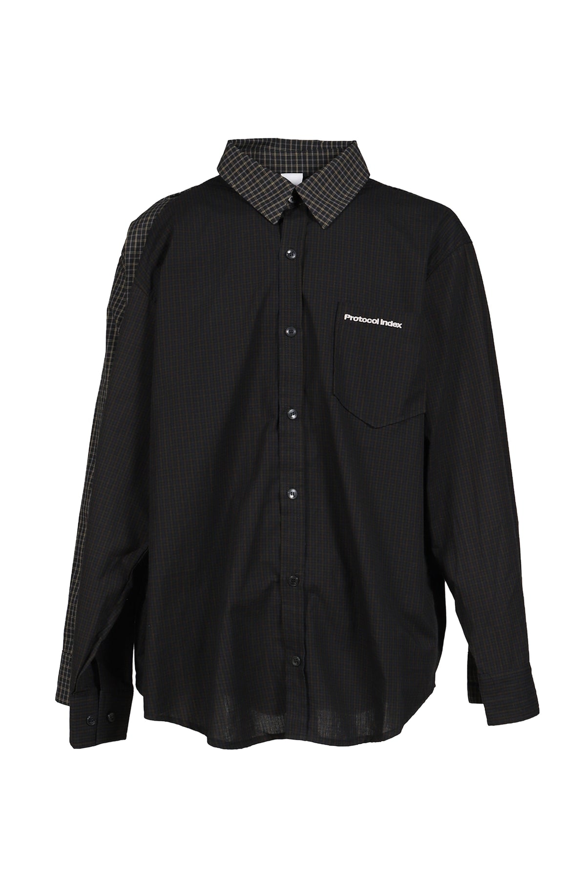Protocol Index プロトコル一覧 【本物保証】 シャツ ストリート系 メンズ FOUR HANDS CHECK SHIRTS / BLK