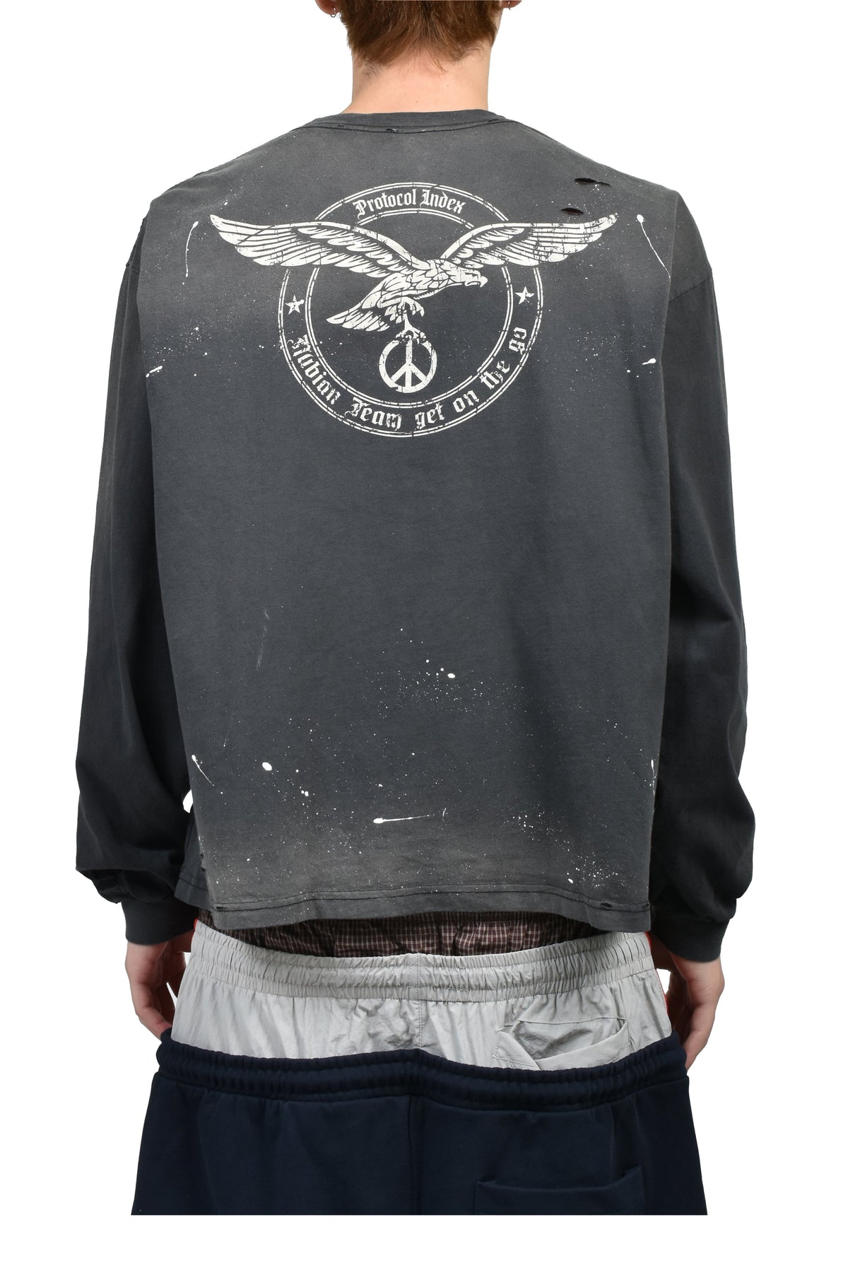 Protocol Index プロトコル一覧 【本物保証】 Tシャツ ストリート系 メンズ VINTAGE OVERDYED LONGSLEEVE (EXCLUSIVE) / BLK