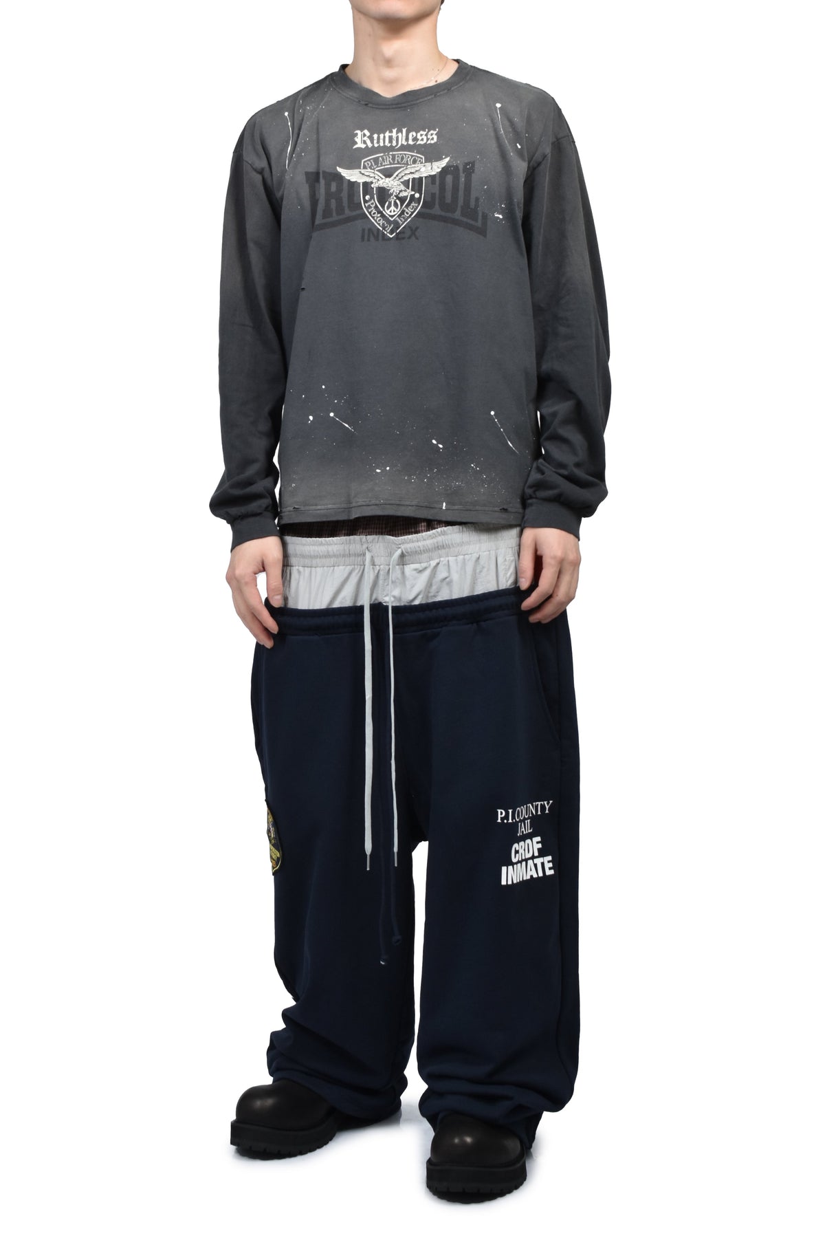 Protocol Index プロトコル一覧 【本物保証】 Tシャツ ストリート系 メンズ VINTAGE OVERDYED LONGSLEEVE (EXCLUSIVE) / BLK