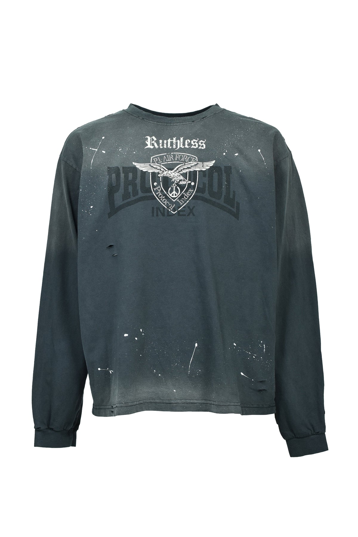 Protocol Index プロトコル一覧 【本物保証】 Tシャツ ストリート系 メンズ VINTAGE OVERDYED LONGSLEEVE (EXCLUSIVE) / BLK