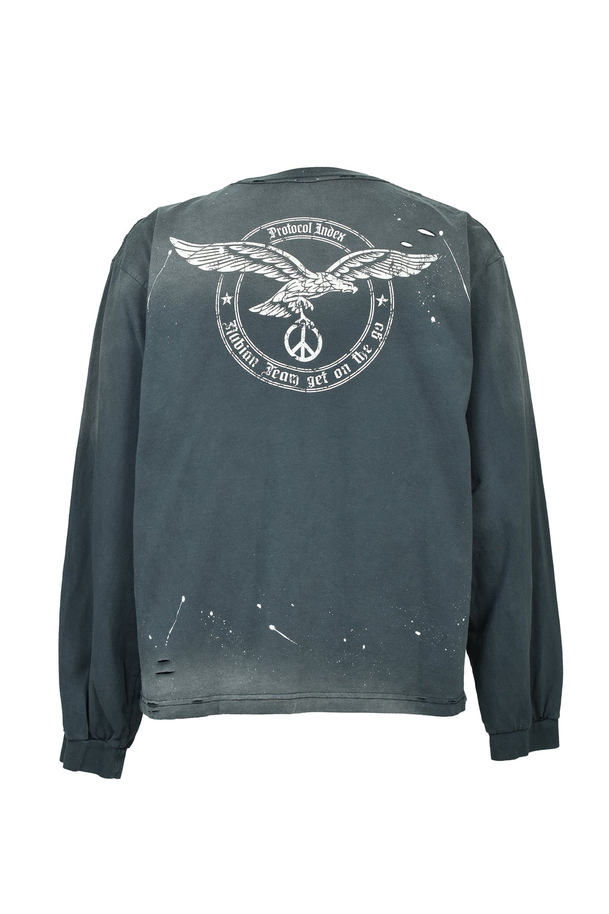 Protocol Index プロトコル一覧 【本物保証】 Tシャツ ストリート系 メンズ VINTAGE OVERDYED LONGSLEEVE (EXCLUSIVE) / BLK
