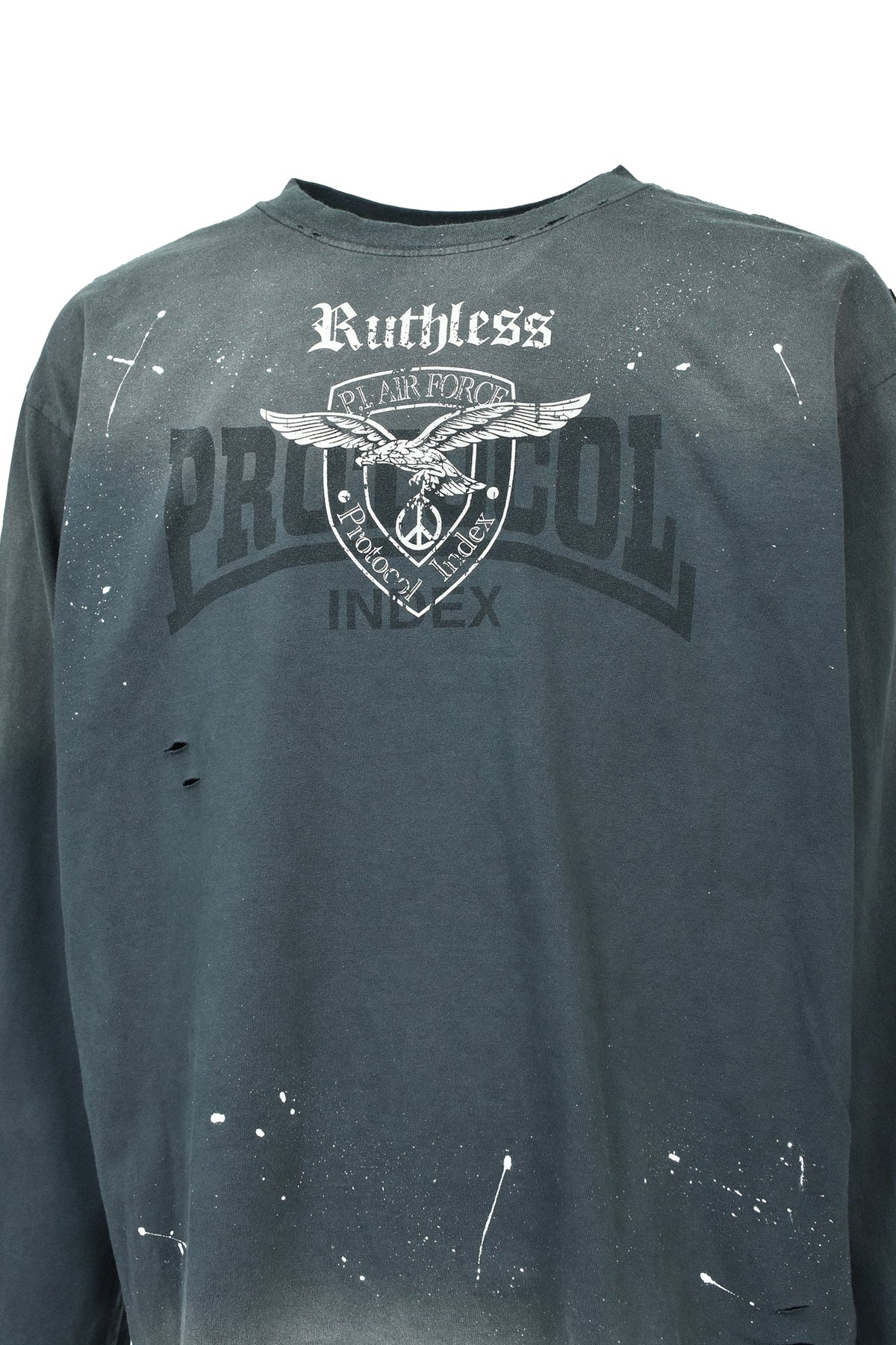 Protocol Index プロトコル一覧 【本物保証】 Tシャツ ストリート系 メンズ VINTAGE OVERDYED LONGSLEEVE (EXCLUSIVE) / BLK
