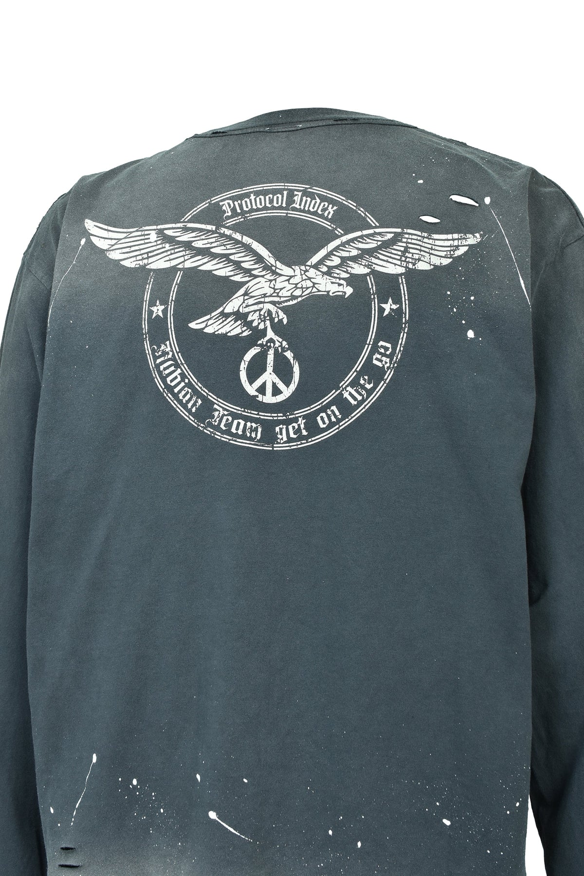 Protocol Index プロトコル一覧 【本物保証】 Tシャツ ストリート系 メンズ VINTAGE OVERDYED LONGSLEEVE (EXCLUSIVE) / BLK