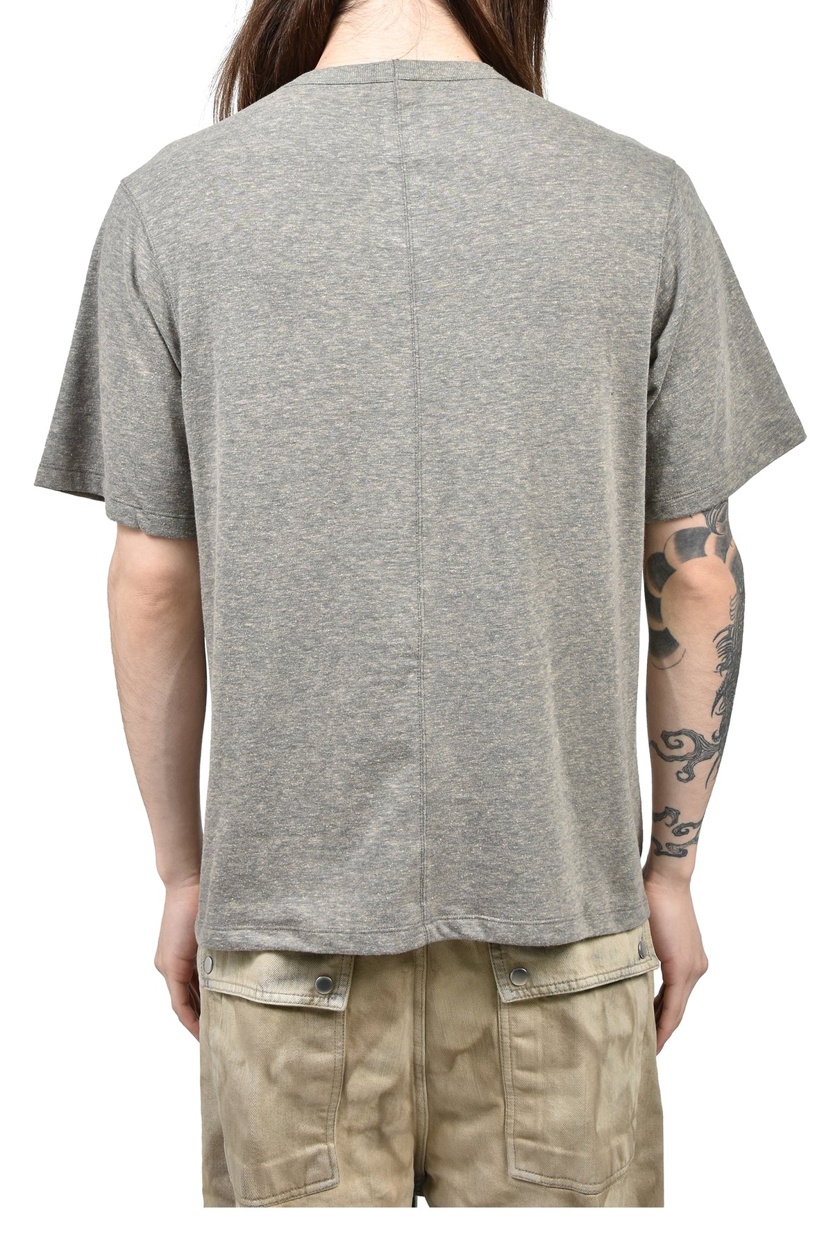Rick Owens アンファン リッシュ デプリメ【本物保証】 Tシャツ、ストリートスタイル、メンズ  BRAD T / GRY MELANGE